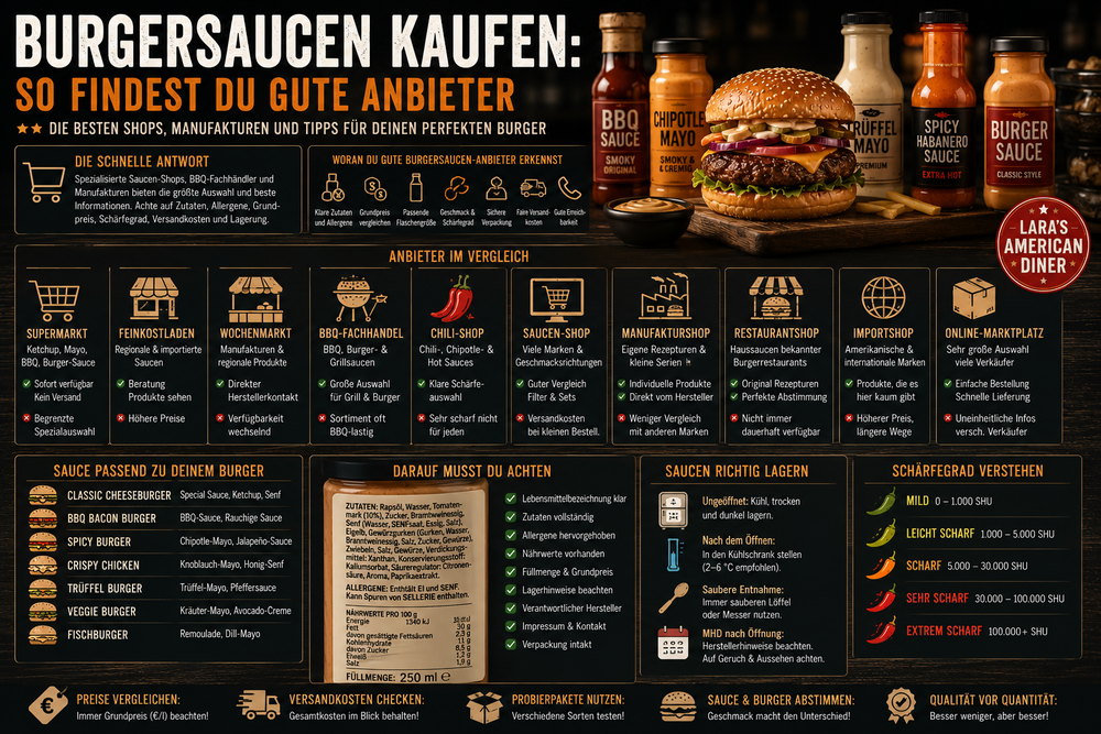 Spezielle Burger-Saucen finden